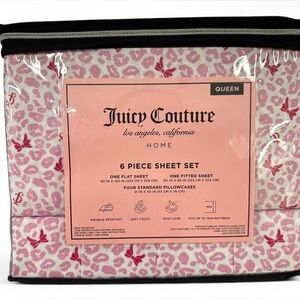 Juicy Couture Pink Leopard Print Bedding Sheets, Queen